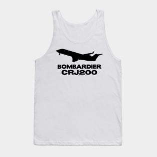 Bombardier CRJ200 Silhouette Print (Black) Tank Top